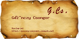 Gönczy Csongor névjegykártya